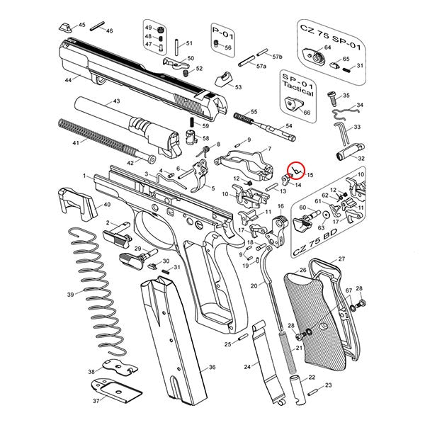 CZ 75 Firing Pin Block Lever Spring