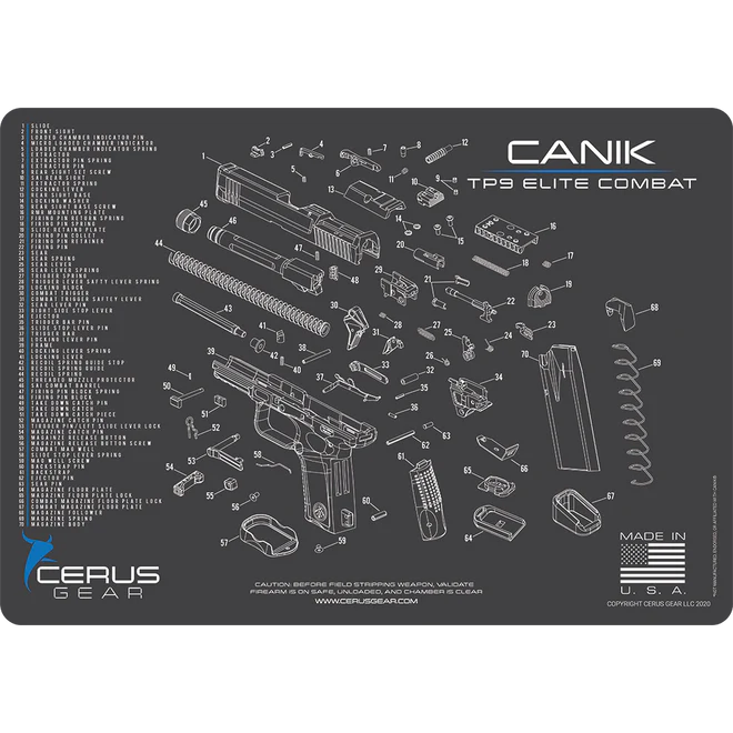 ProMat - CANIK® TP9 Elite Combat Schematic Handgun Mat