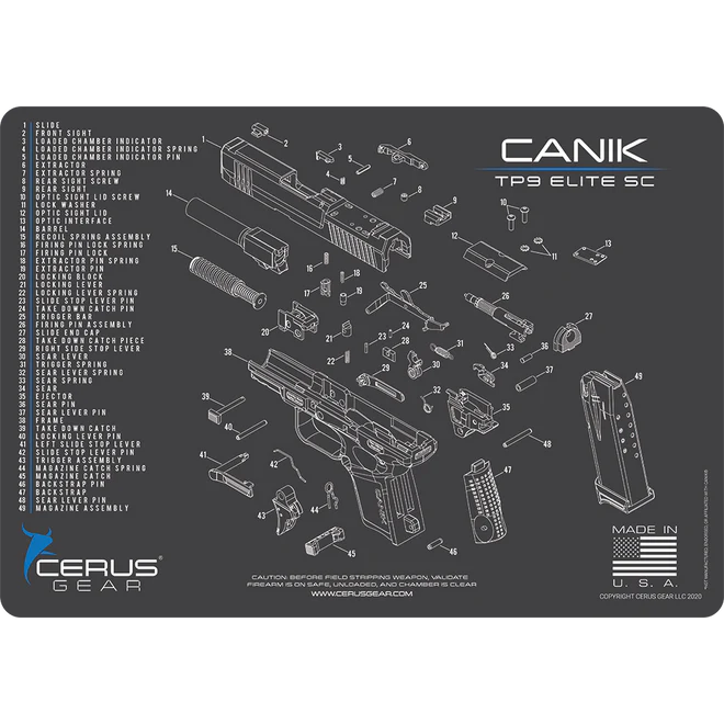 ProMat - CANIK® TP9 Elite SC Schematic Handgun Mat