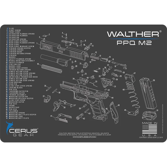 ProMat - Walther® PPQ M2 Schematic Handgun Mat