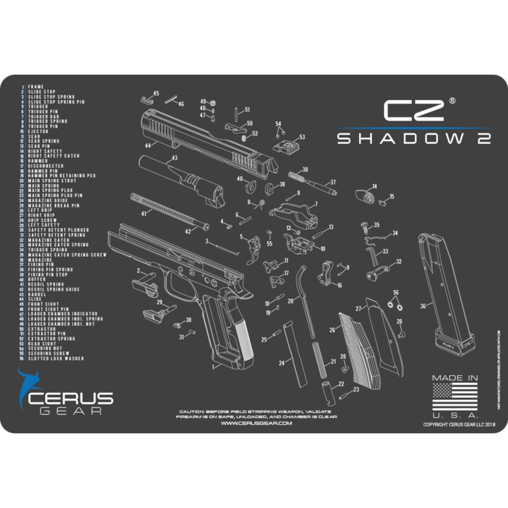 ProMat - CZ Shadow 2 Schematic Handgun Mat