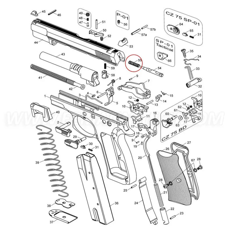 CZ 75/85 Firing Pin Block Stop Spring